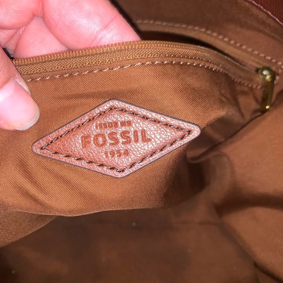 Fossil Cow Suede Rayna Large Boho Western Brown Leather Tote Purse Bag Fringe - Picture 3 of 15